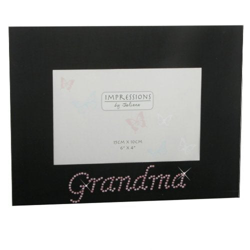 Impressions Photo Frame Black/Crystal "Grandma" 4"x6"