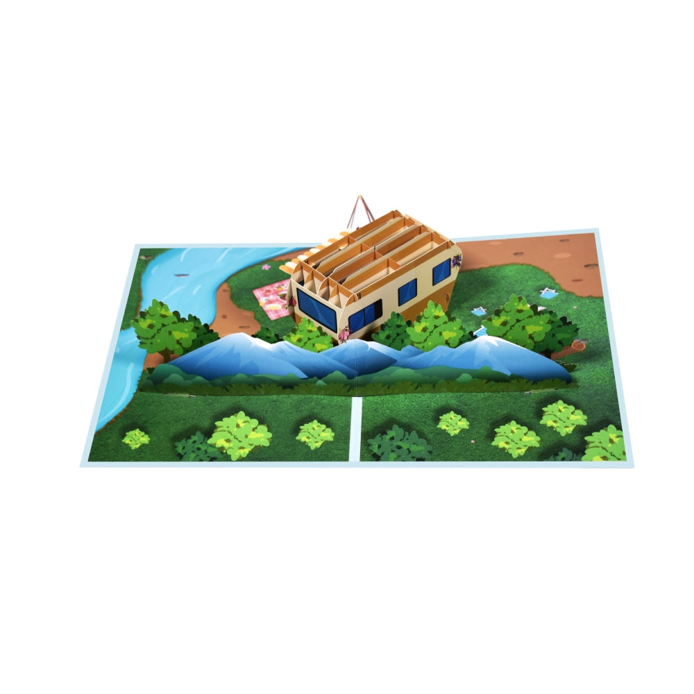 Camping Scene 3D Pop Up Greeting Card