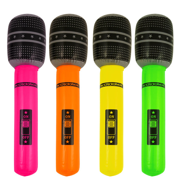 Inflatable 40cm Neon Coloured Microphone