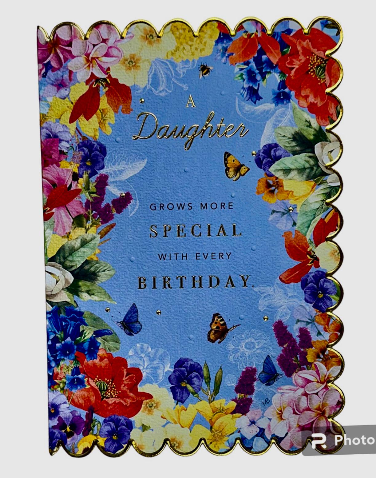 Birthday Card for Daughter - Floral Artwork Design