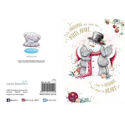 Bears With Snowman Across The Miles Christmas Card