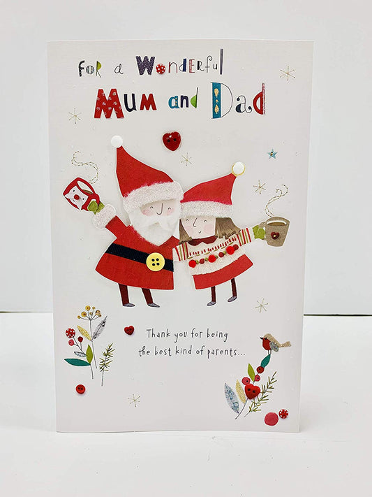Mum and Dad Christmas Card 3d Die Cute 