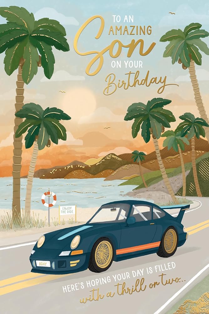 Sports Car Design Amazing Son Birthday Card