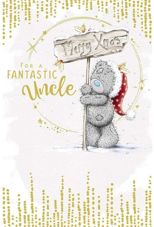 Fantastic Uncle Tatty Teddy With Sign Design Christmas Card