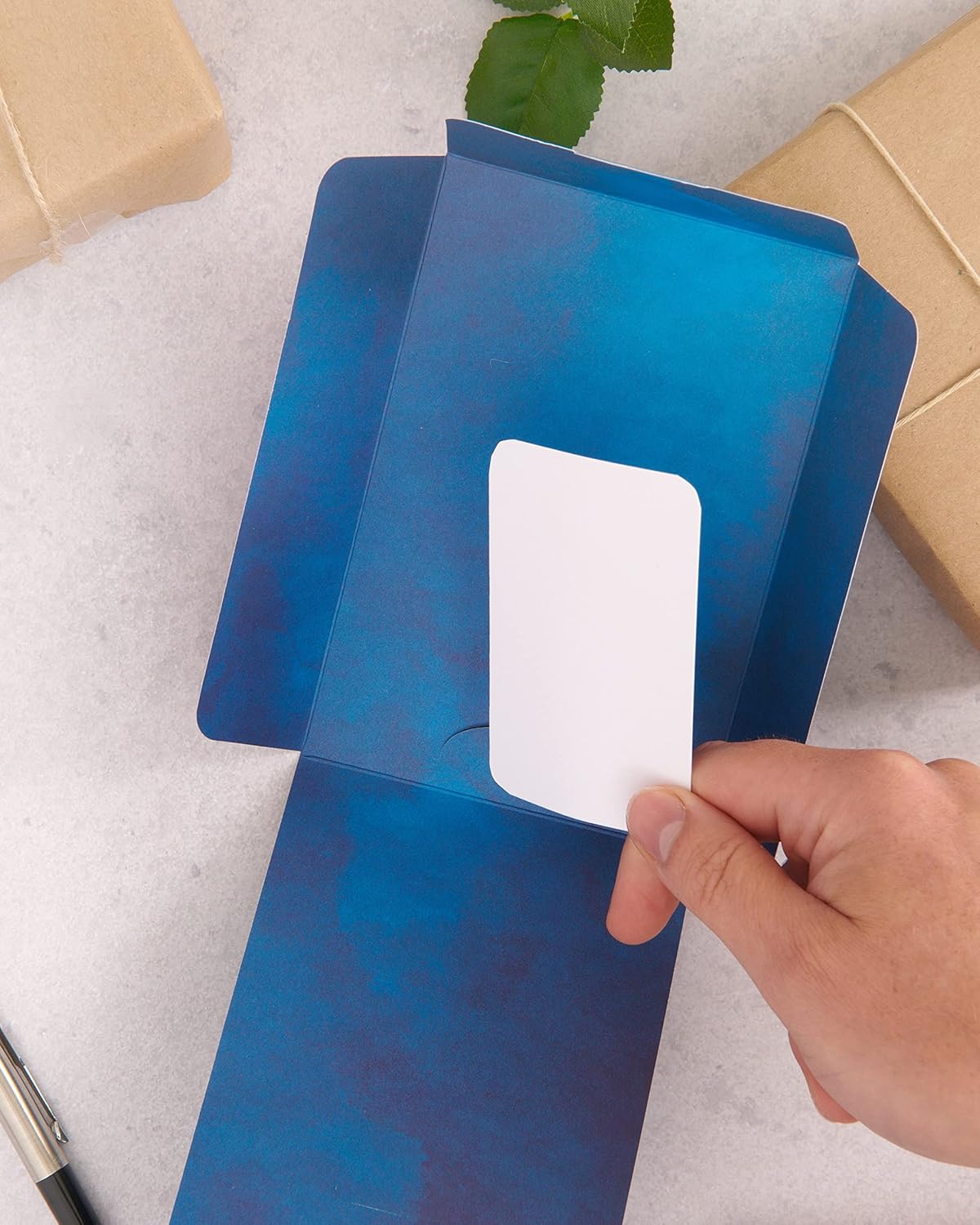 Aqua Watercolour Multipack of 6 Money Wallets Gift Card