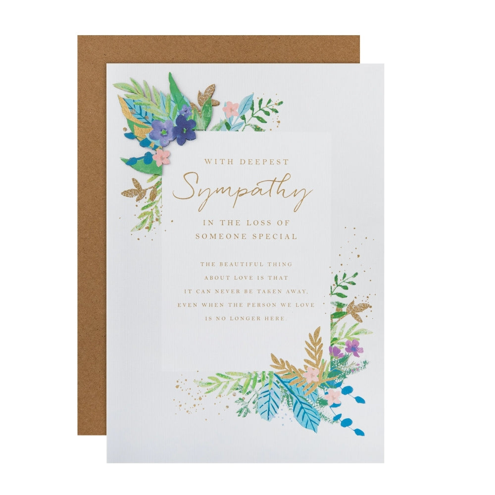 Traditional Floral Design with Heartfelt Verse Sympathy Card
