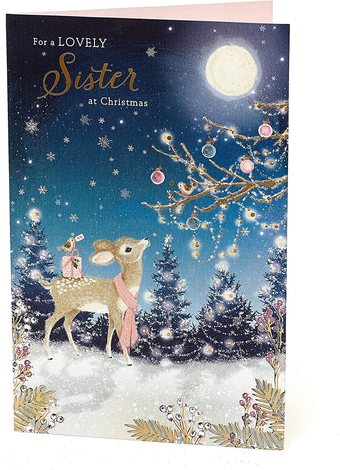 Sister Christmas Card Night Scene