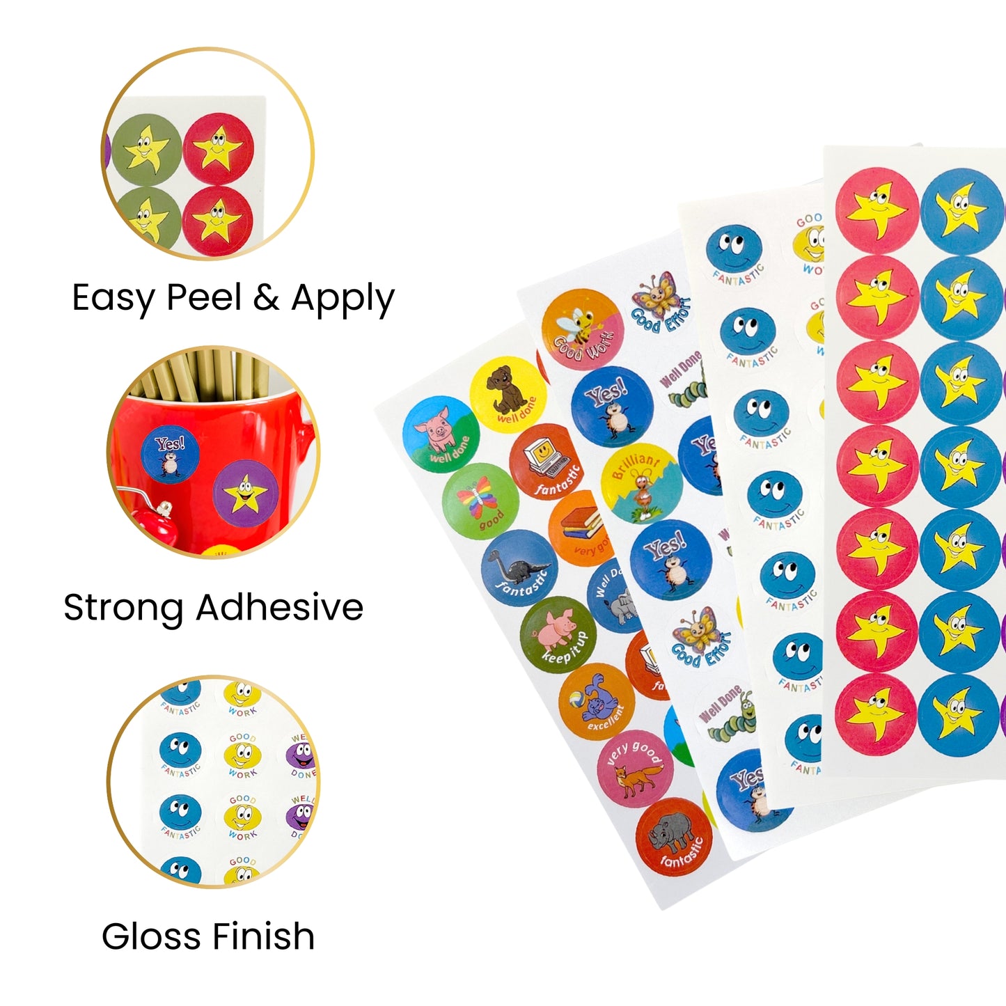 Pack of 420 Motivational Assorted 24mm Self-Adhesive Labels