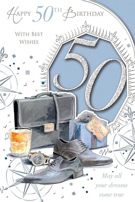 Male 50 Today! Age 50th Morden Style New Gift Birthday Card
