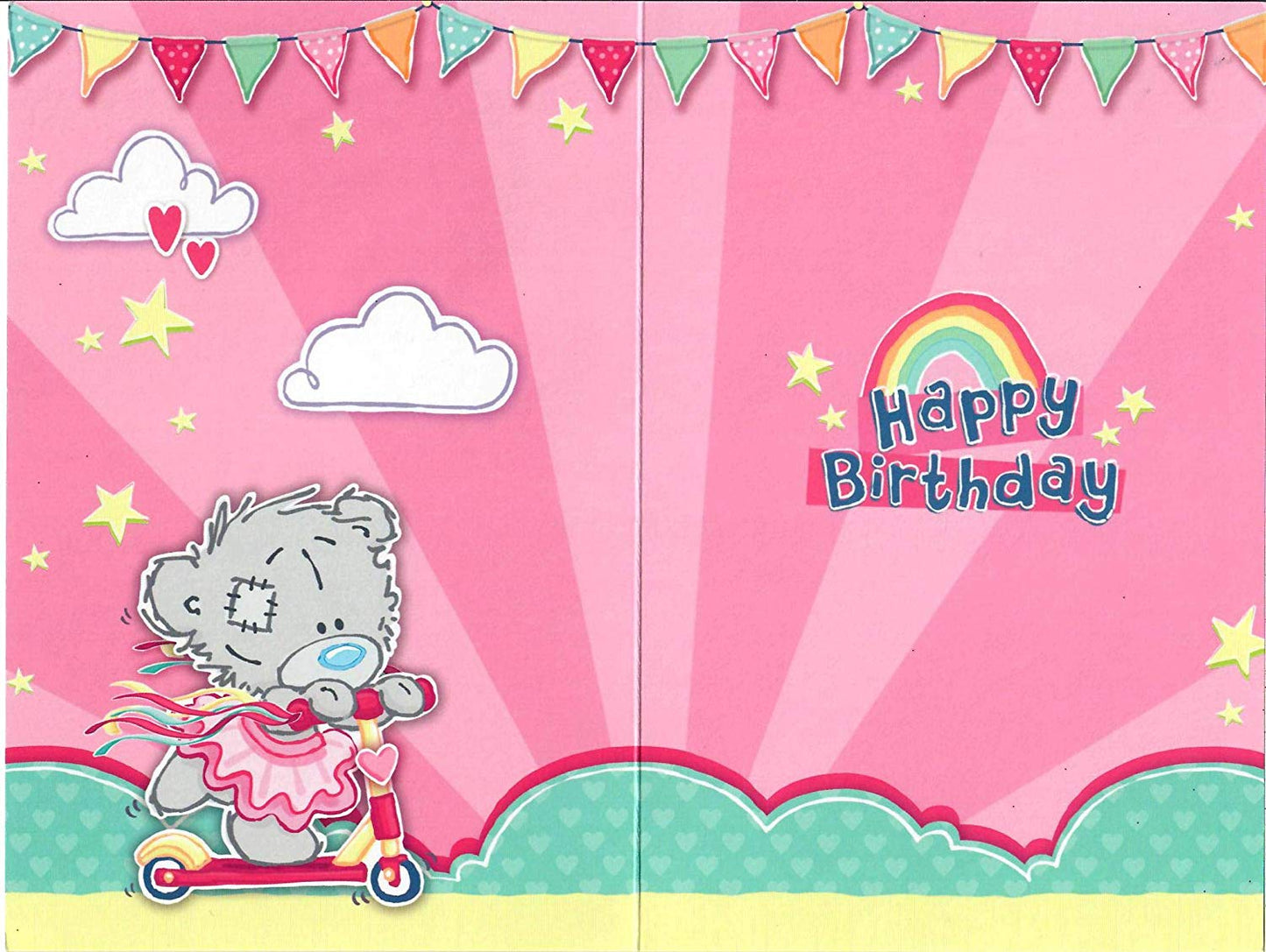 Me To You Dinky Bear 5 Today Hip Hip Hooray Girls 5th Birthday Card