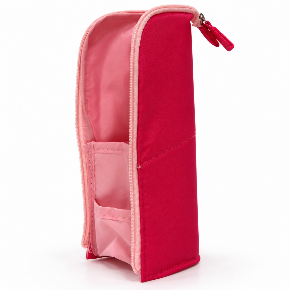 Pack of 12 Pink Standing Zip Pencil Cases 19.5 x 5 x 9cm