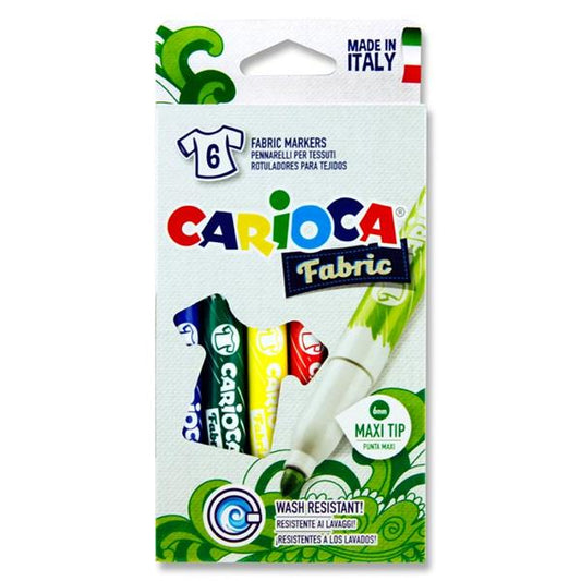 Pack of 6 6mm Fabric Markers by Carioca