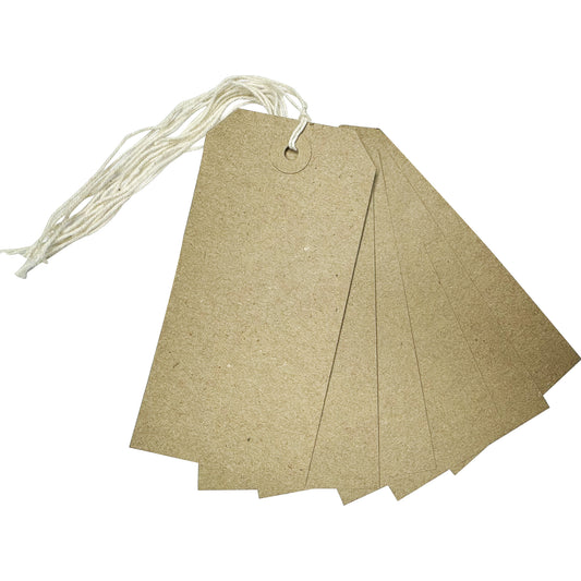 Pack of 250 Brown Buff Strung Tags 120mm x 60mm