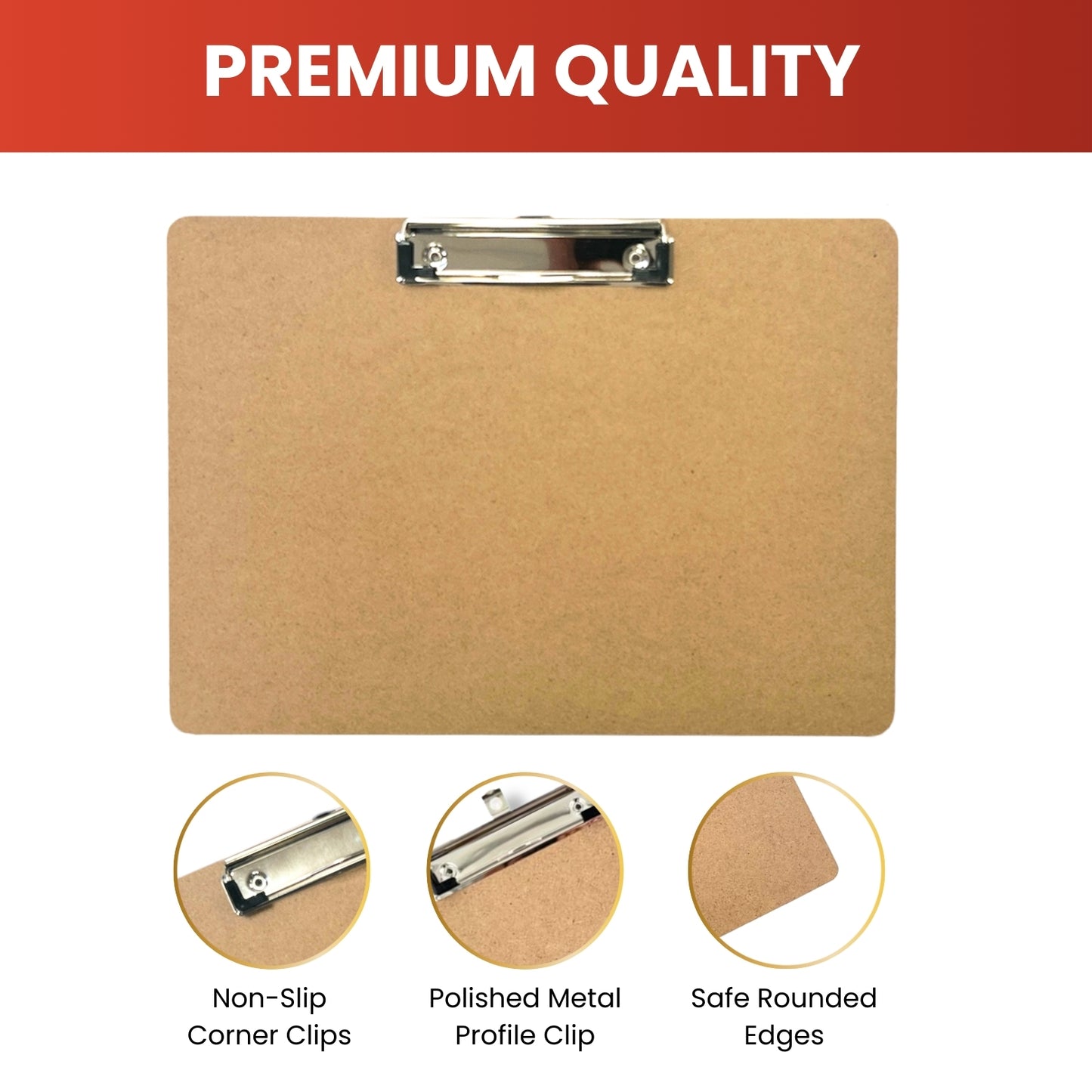 Pack of 24 A4 Wooden Clipboards – Portrait & Landscape Orientation