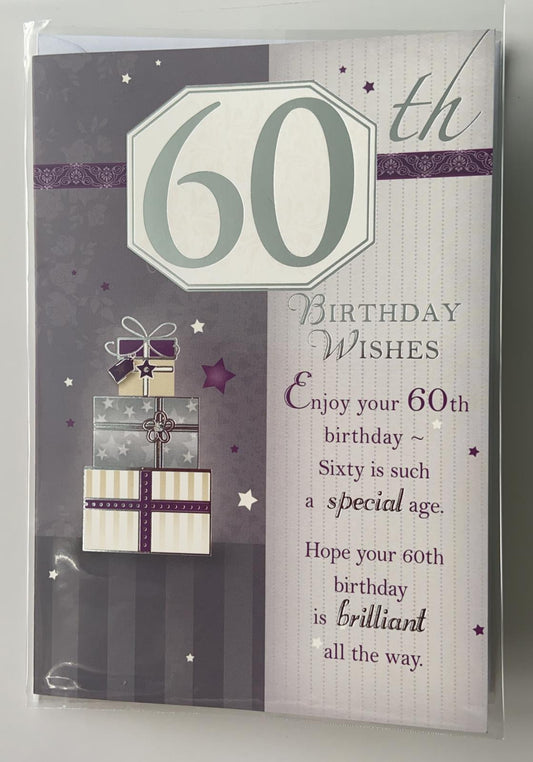 Age 60 Sentimental Verse 60th Birthday Card 