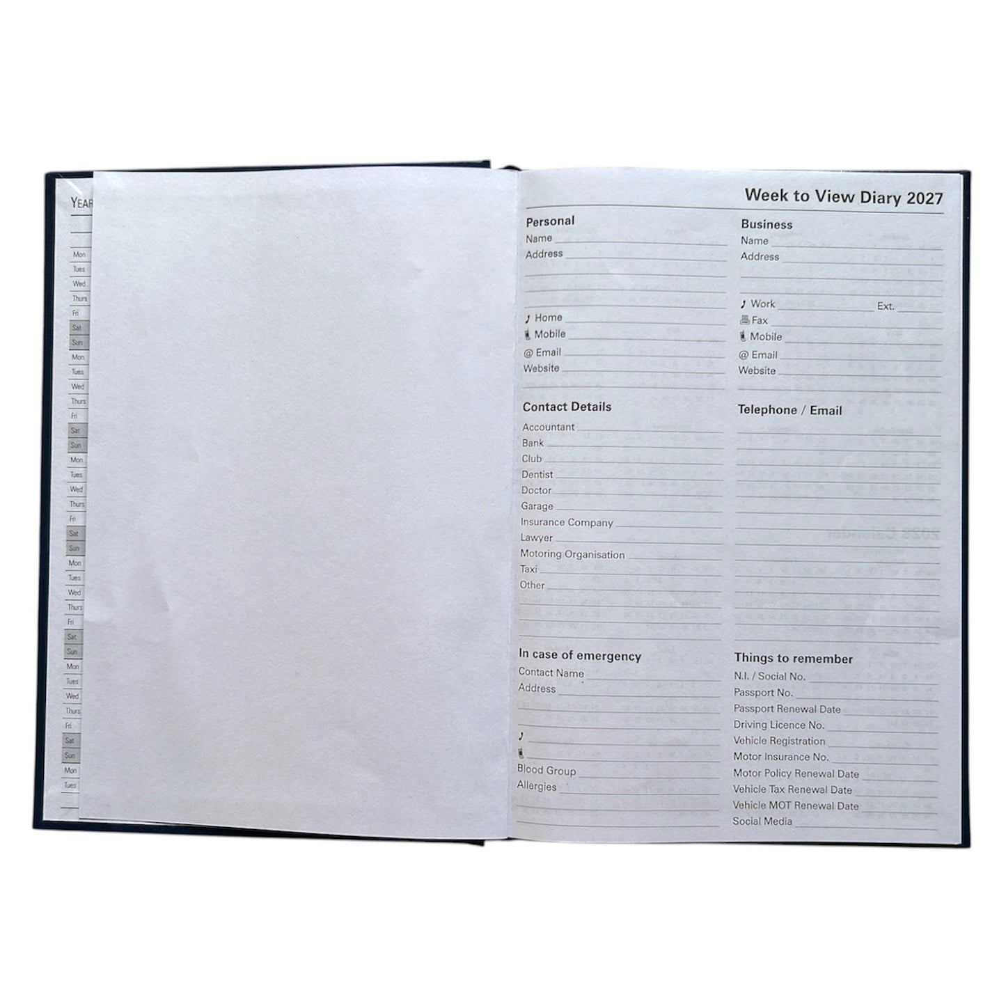 Janrax 2027 A5 Week To View Burgndy Desk Diary