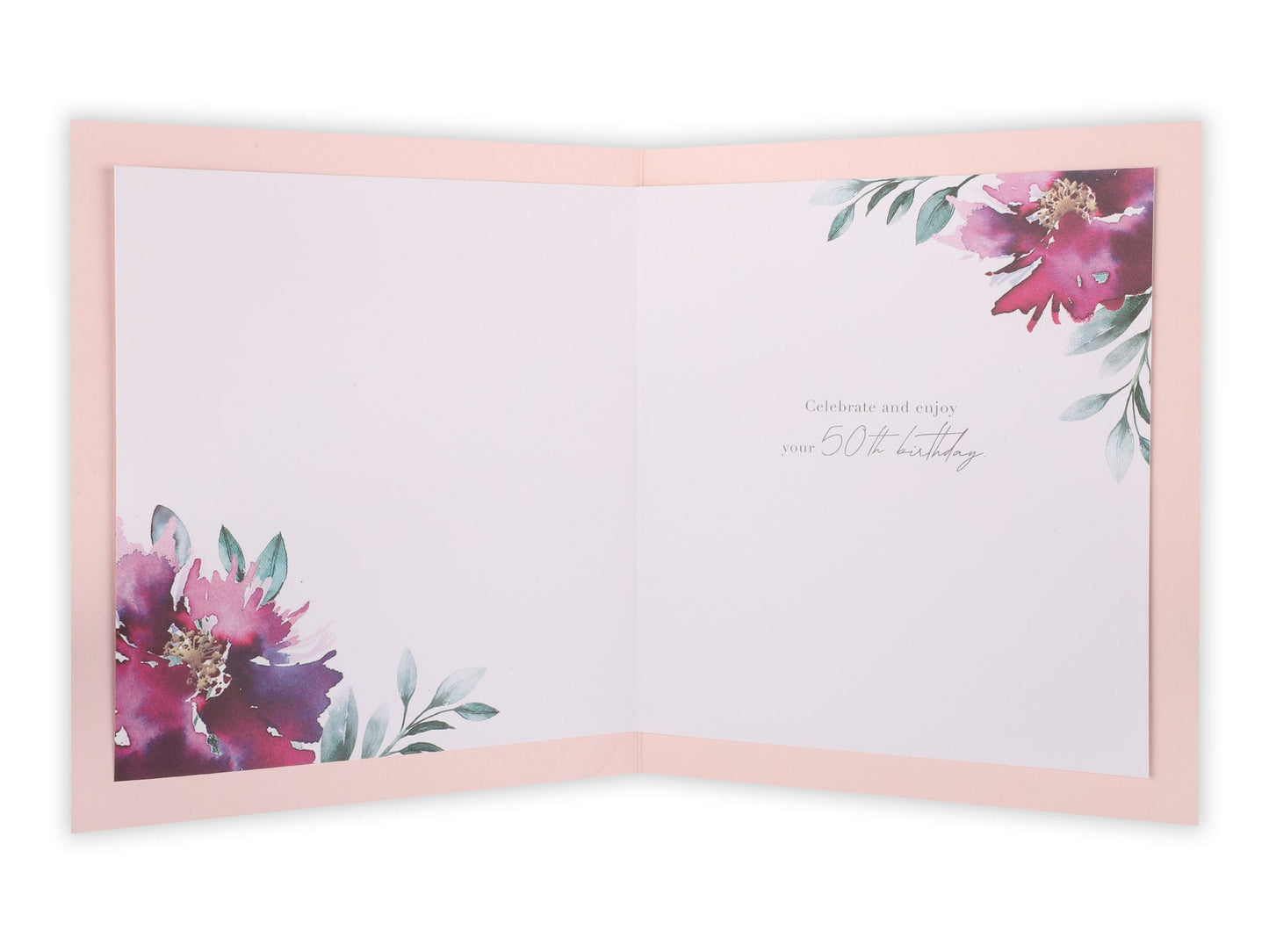 50th Ruby Bloom Birthday Card Pastel Florals