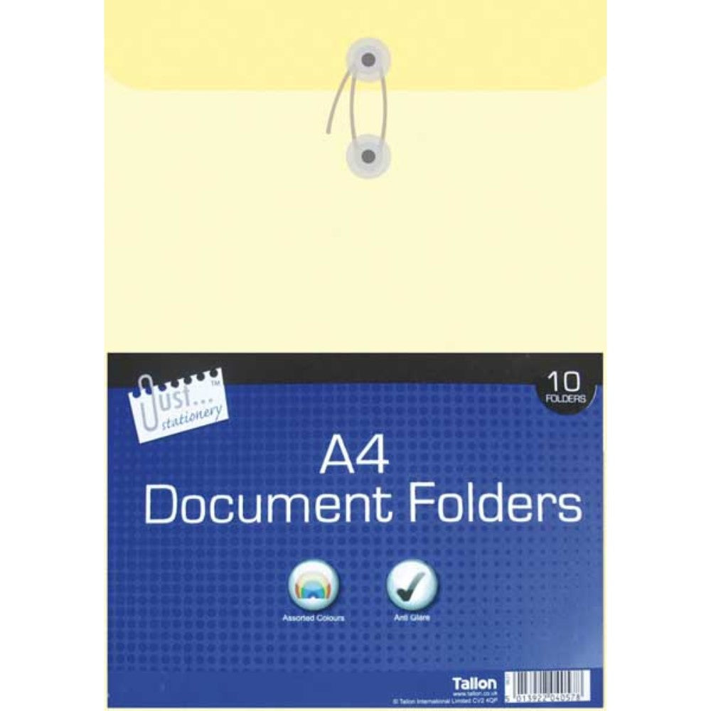 Pack of 4 A4 Plastic Envelopes