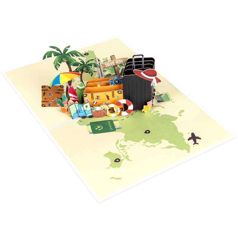 Vacation Mode Travel 3D Pop Up Greeting Card