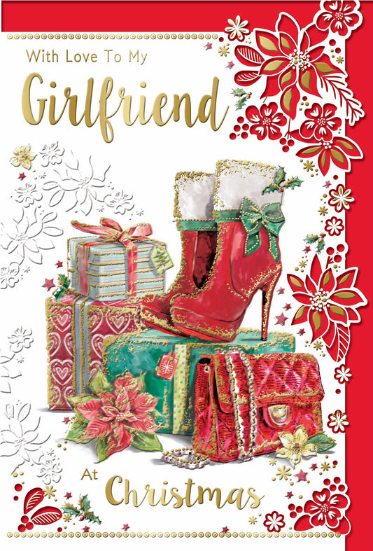 With Love to My Girlfriend Shoes and Purse Design Christmas Card
