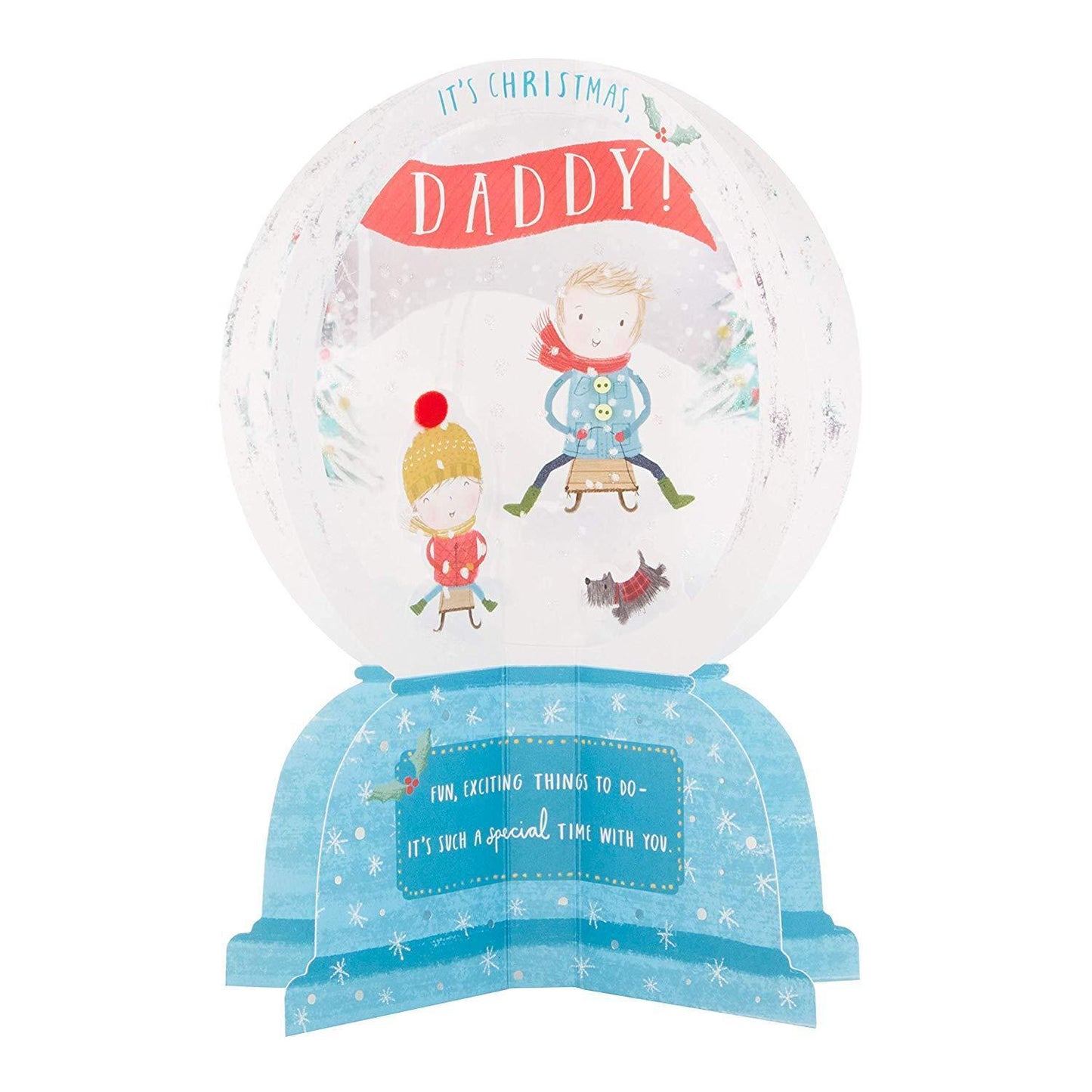 3D Daddy Christmas Card 'Snow Globe' 