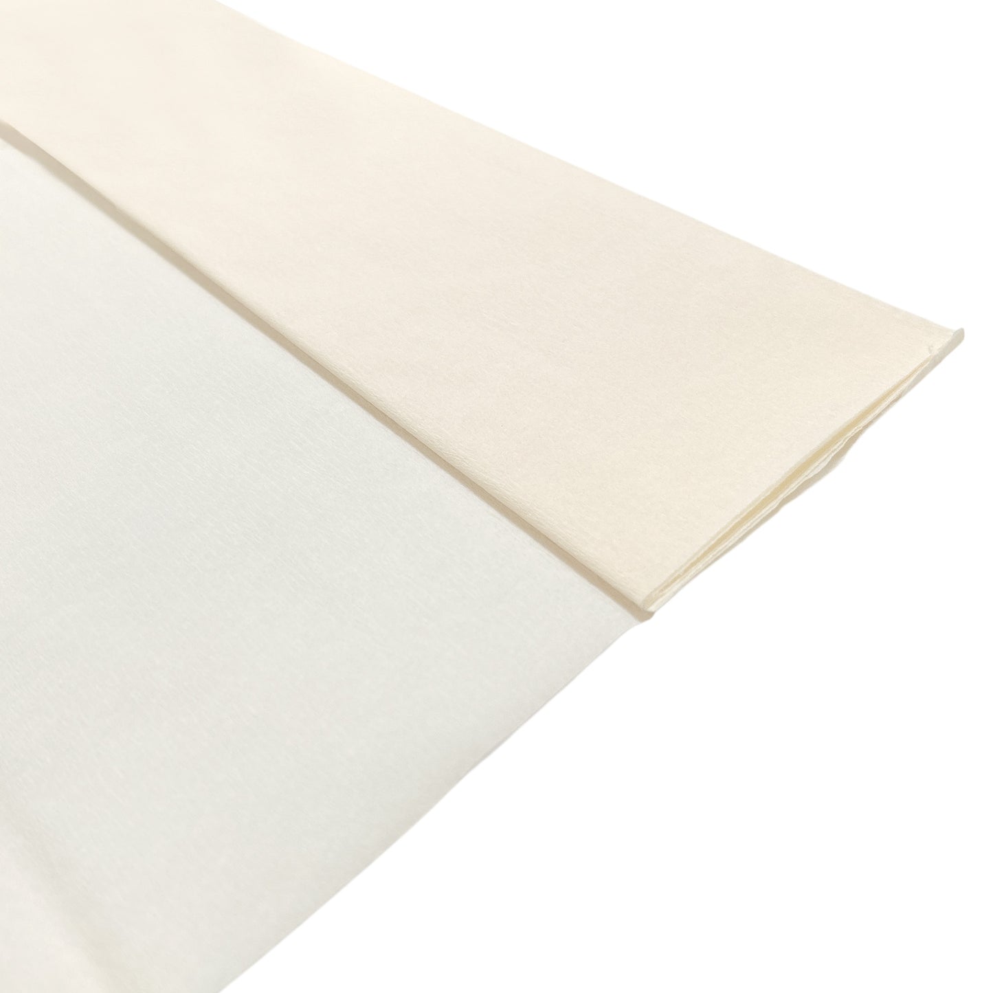 Pack of 5 Ivory Crepe Paper Sheets 50cm x 2m 17GSM 35% Stretch Craft Paper
