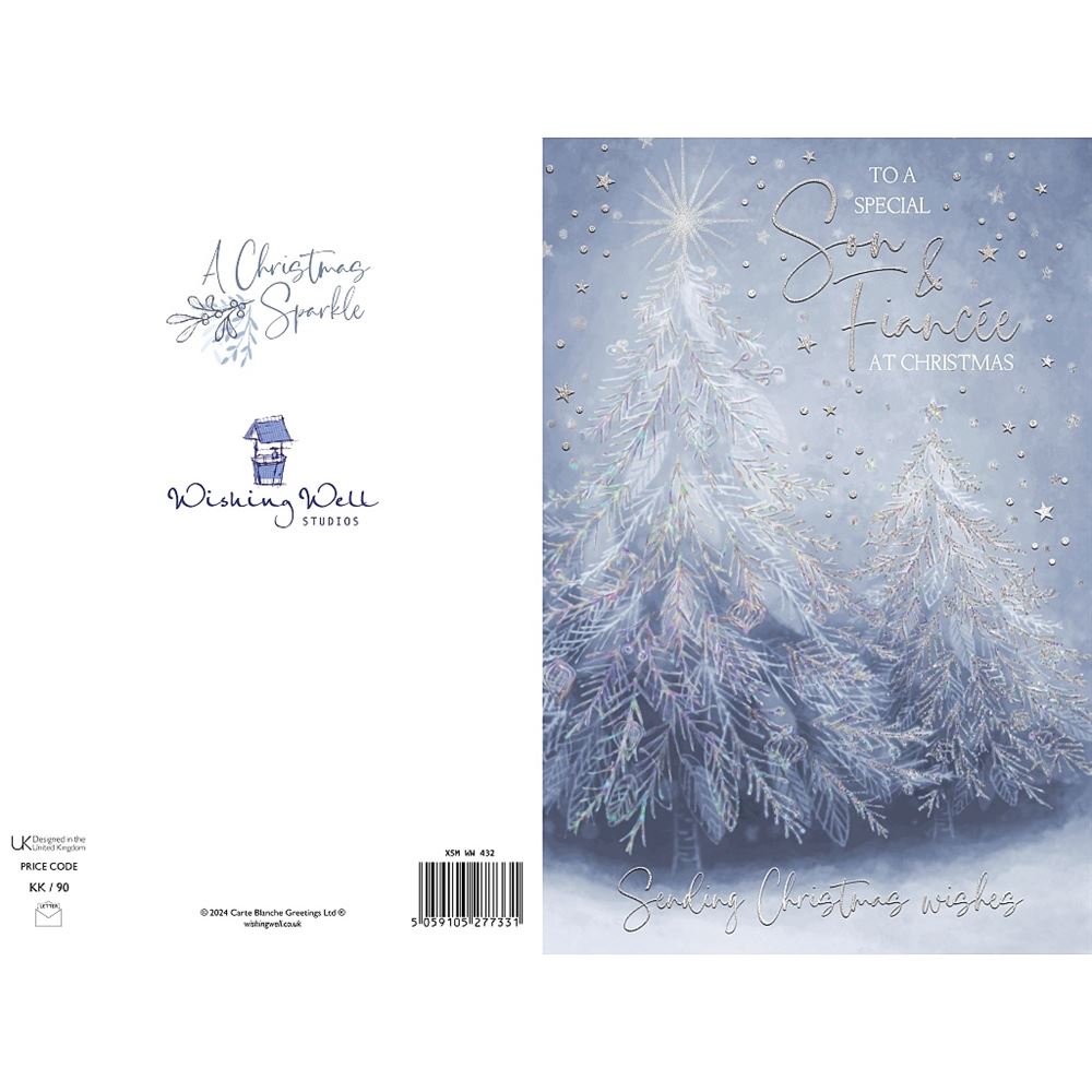 Xmas Tree Sparkle Design Son & Fiancée Christmas Card