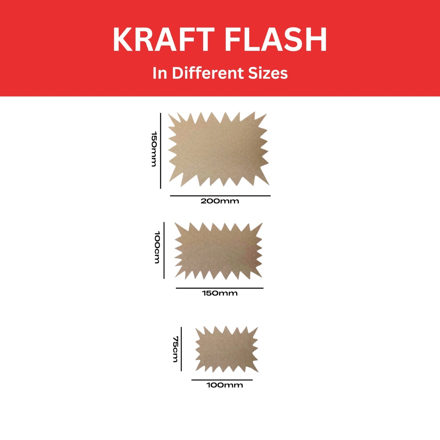 Pack of 960 Brown Kraft Flashes 200 x 150mm