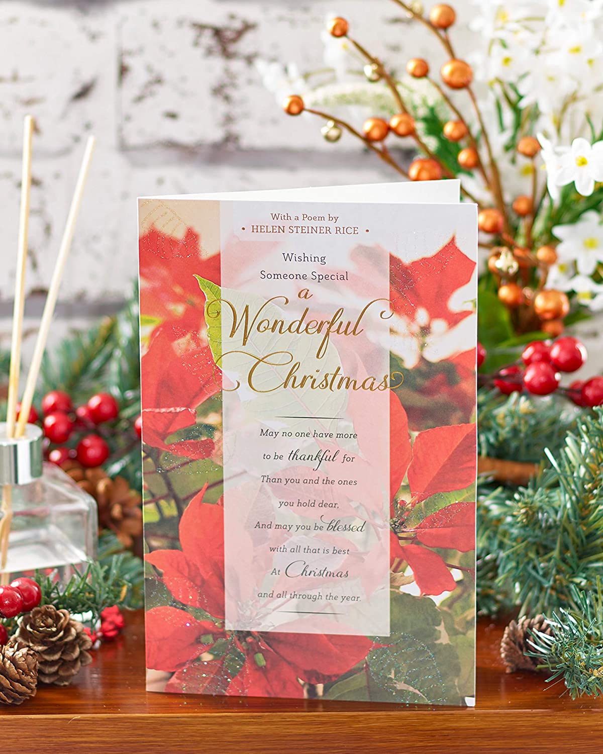Wishing Someone Special Floral Design Foil Finished Christmas Card