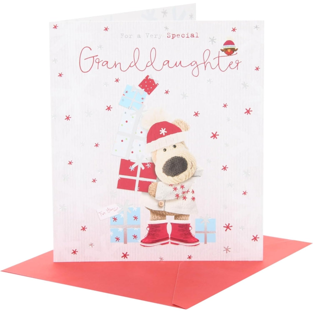 Boofle Pile Of Gifts Granddaughter Christmas Card