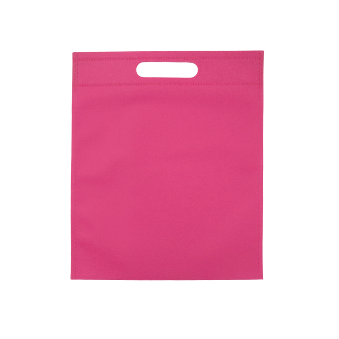 Pack of 50 Pink Coloured 30x25cm Non-Woven Patch Handle Bags