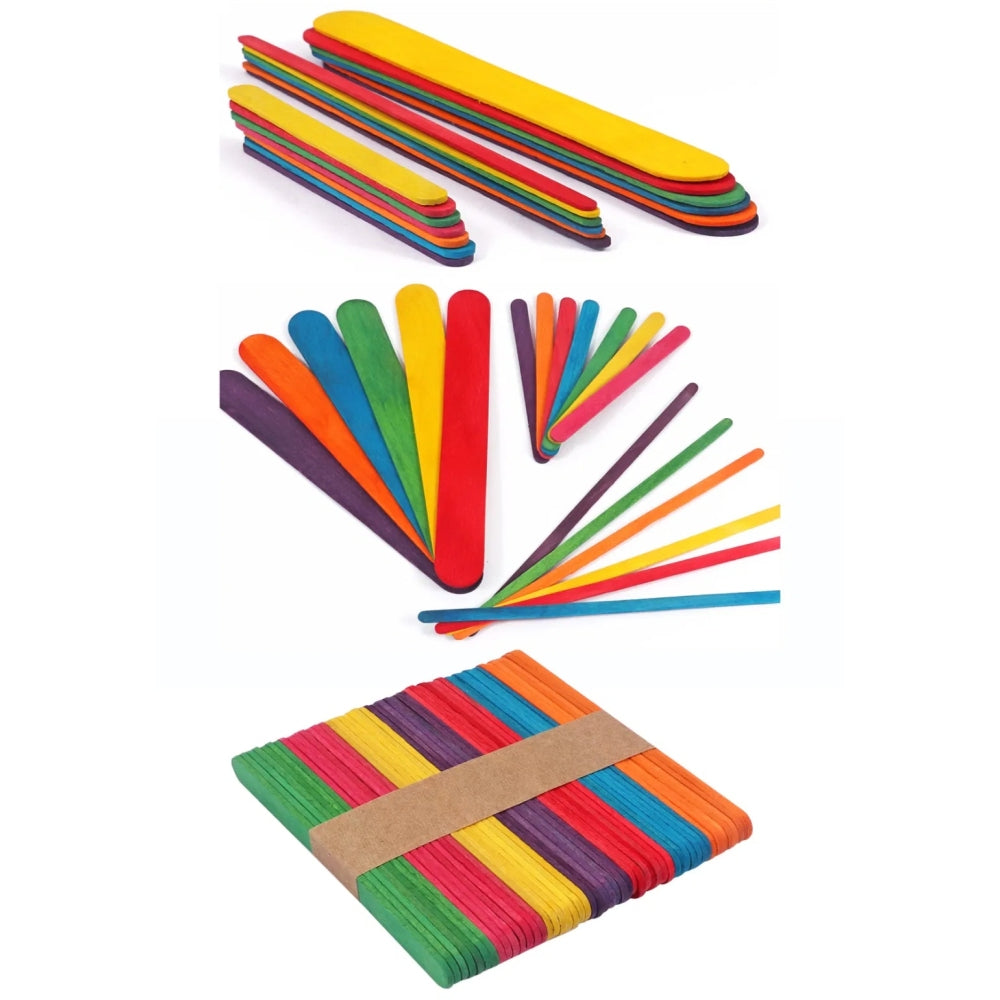 3x Pack of 20 Wooden Craft Sticks 200 x 24 x 1.6mm