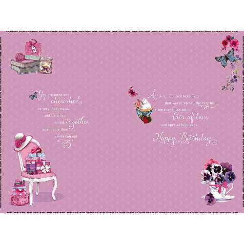 Floral Border With Love Sister Birthday Card