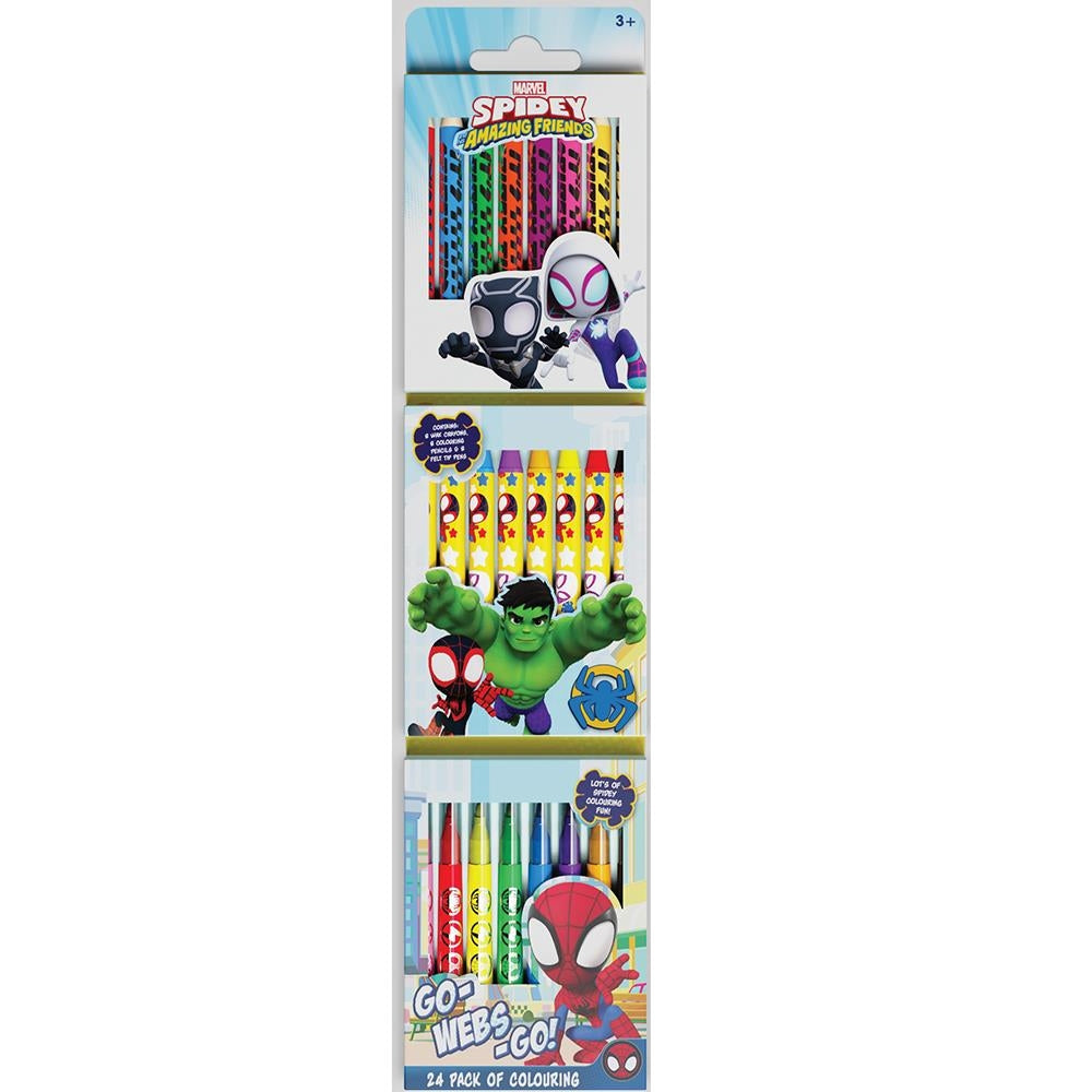 Pack of 24 Spidey & Friend Colouring Set