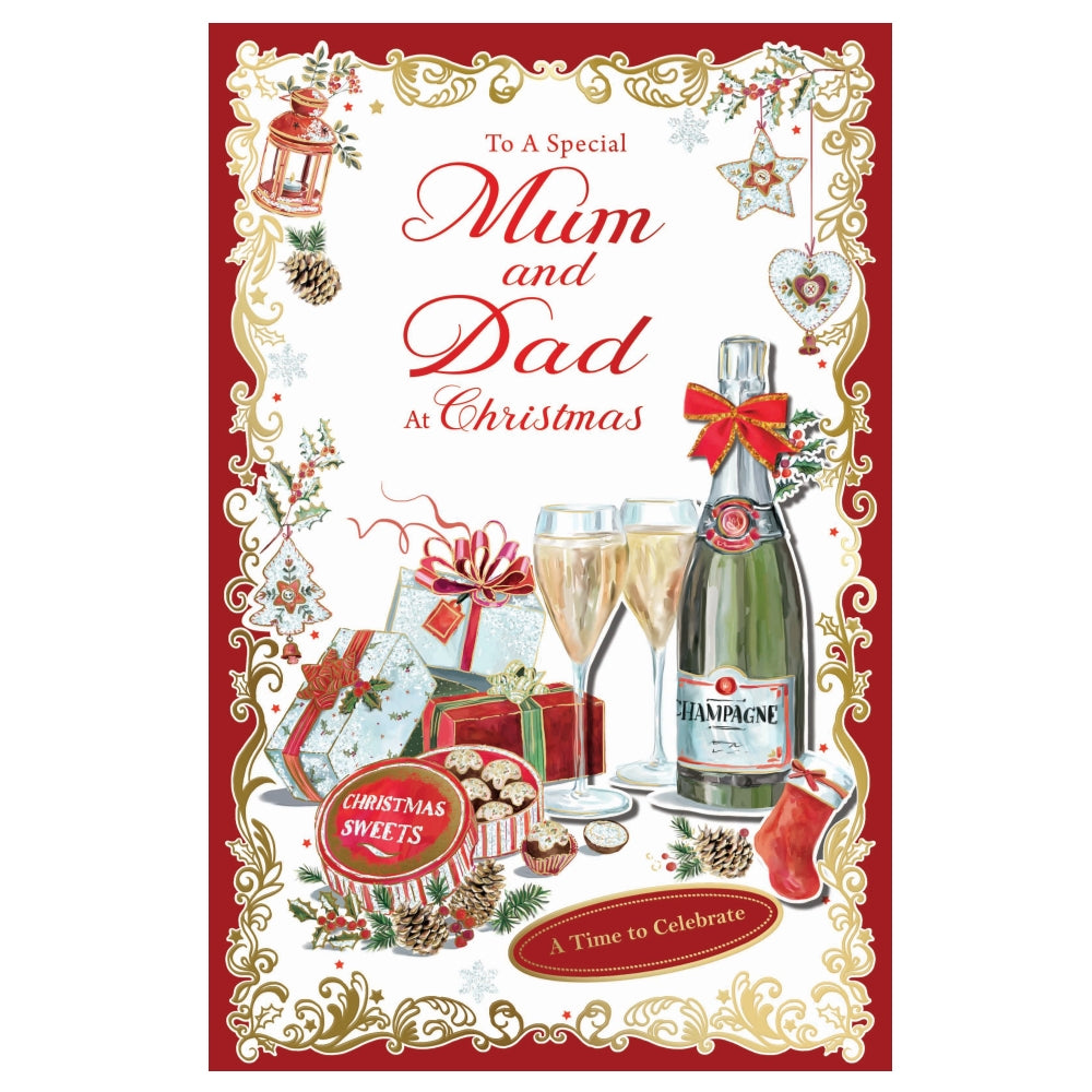 To a Special Mum and Dad Time to Celebrate Christmas Card