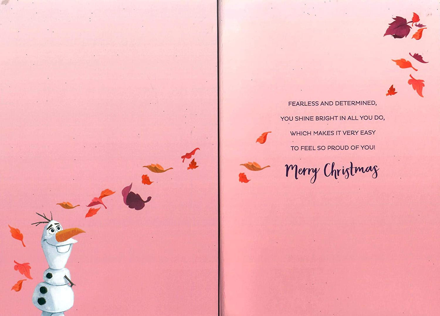 For Special Daughter Princess Anna Design Glitter Finished Christmas Card