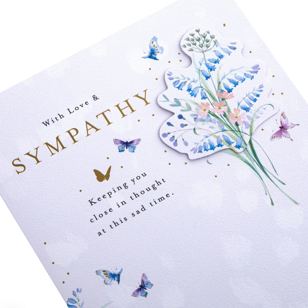 Flowers & Butterflies Design Sympathy Card