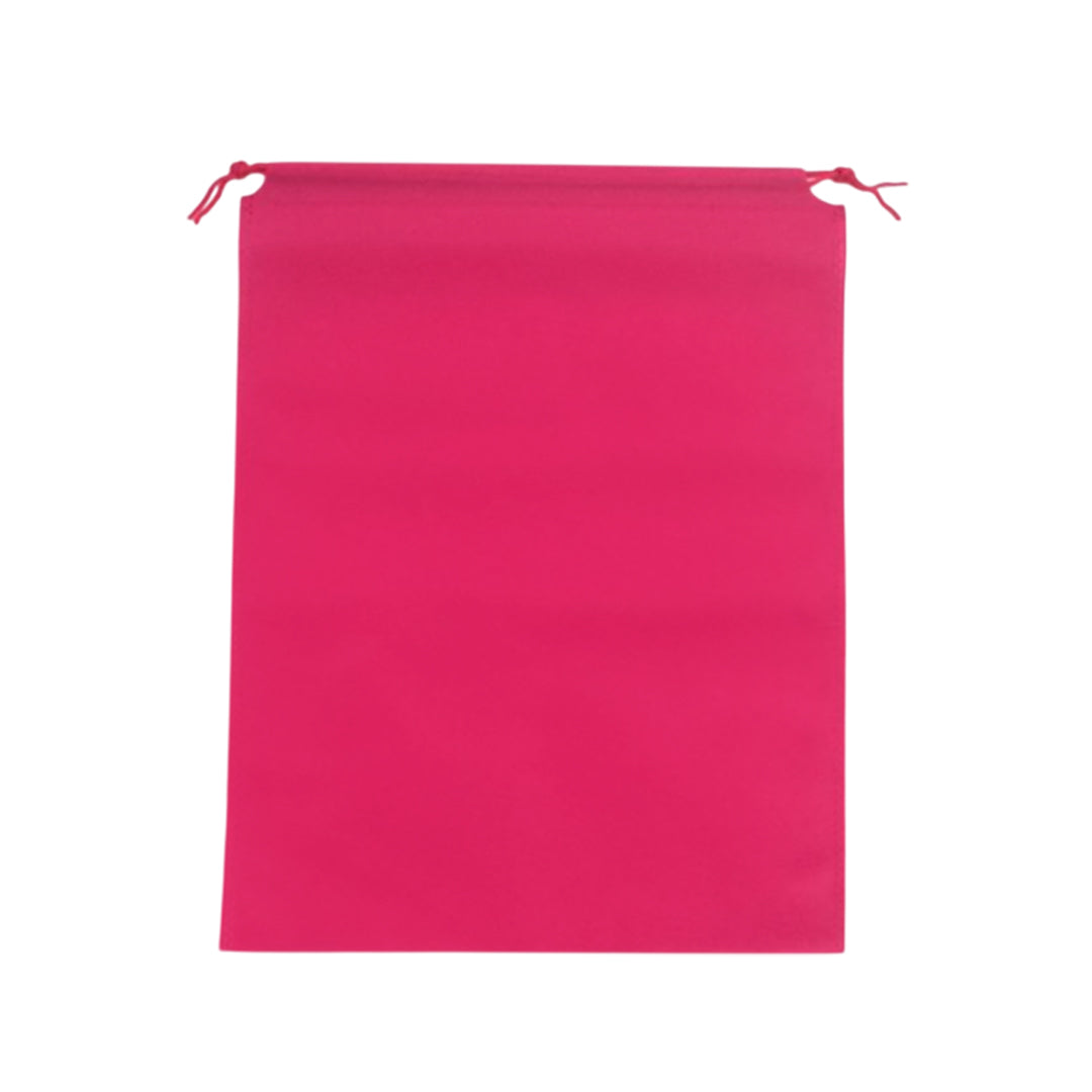 Pack of 100 Pink Coloured 32x22cm Non-Woven Drawstring Bags