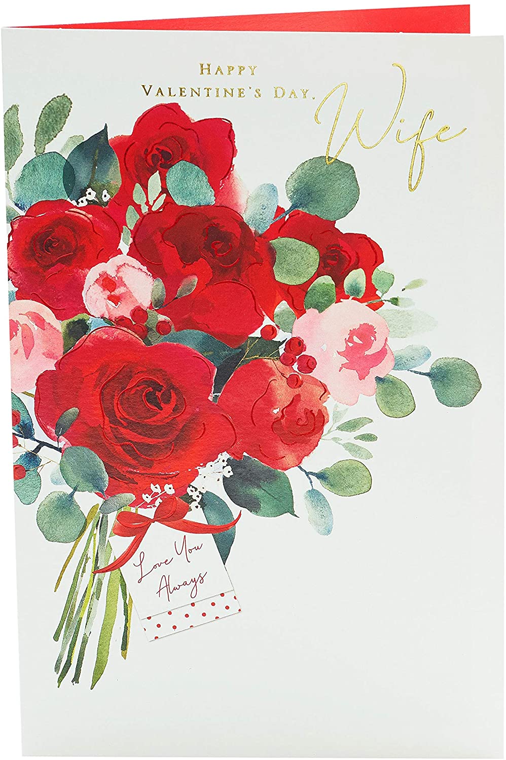 For Wife Bunch of Roses Romantic Valentine's Day Card