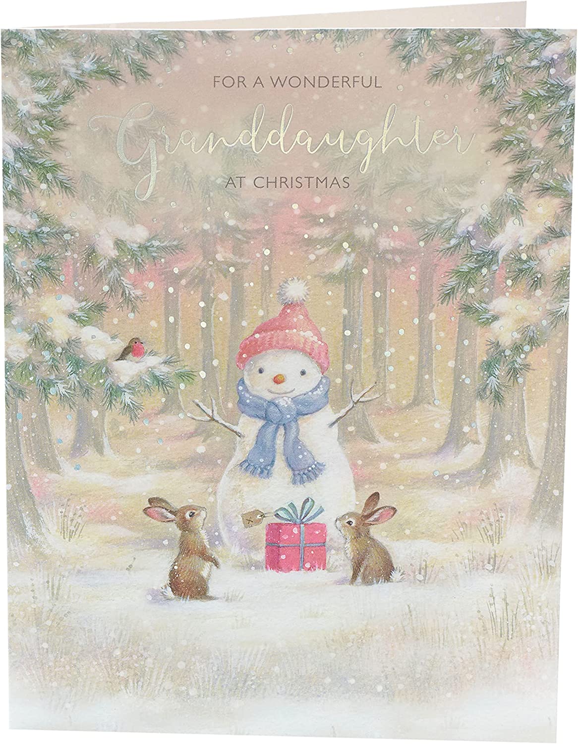 Granddaughter Snowman Design Cute Christmas Card