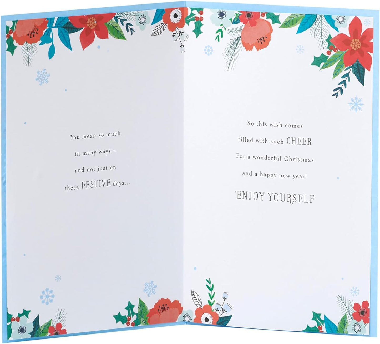 Friend Christmas Card Nice Words Floral Design