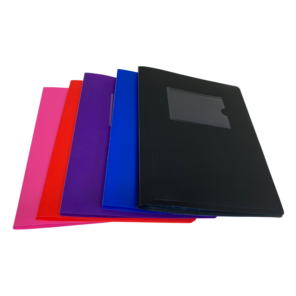 Pack of 10 A5 10 Pocket Purple Flexible Cover Display Books