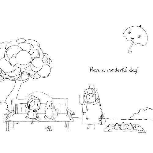 Sarah & Duck Colour-Me-In Greetings Card Happy Birthday In Lounge