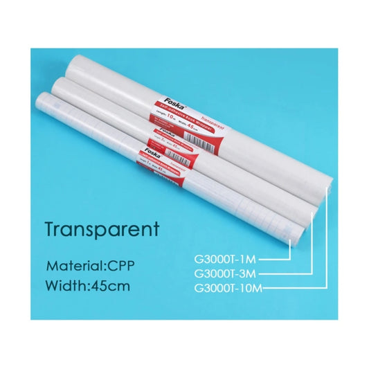Clear Self Adhesive Book Cover Roll 45cm x 3m - Transparent Film