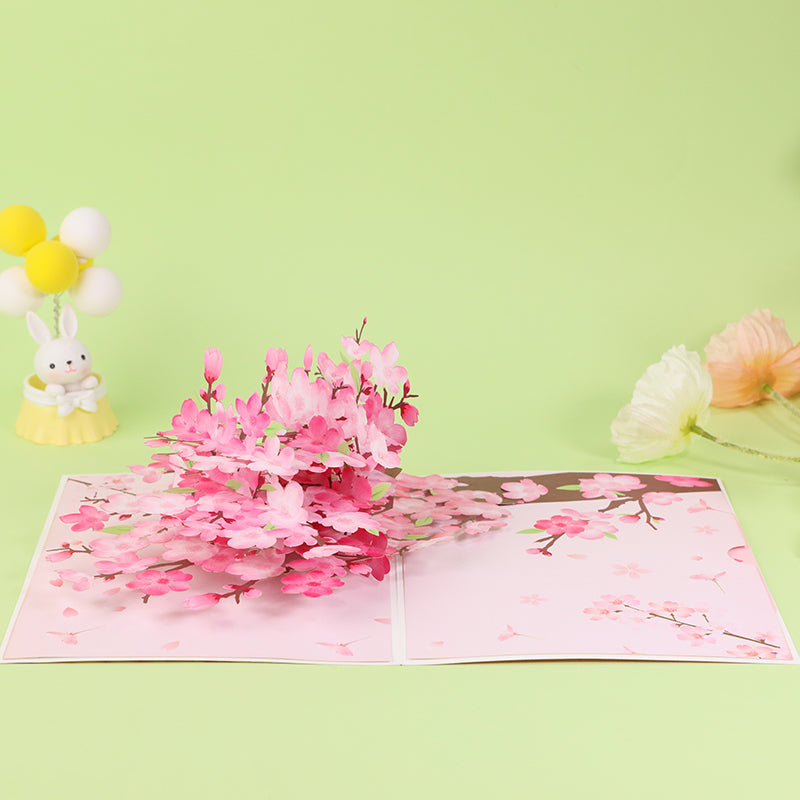 A Blooming Wish in Cherry Pink 3D Pop Up Greeting Card - Mother's Day Birthday Anniversary