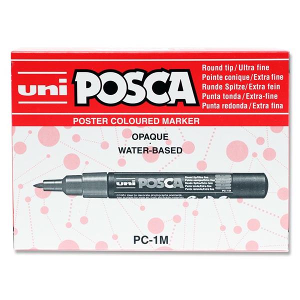 Silver Uni Posca Pc-1M 0.7mm Bullet Tip Permanent Marker