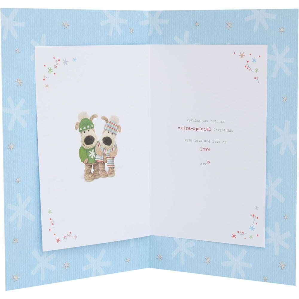 Boofles Skating Daughter & Boyfriend Christmas Card