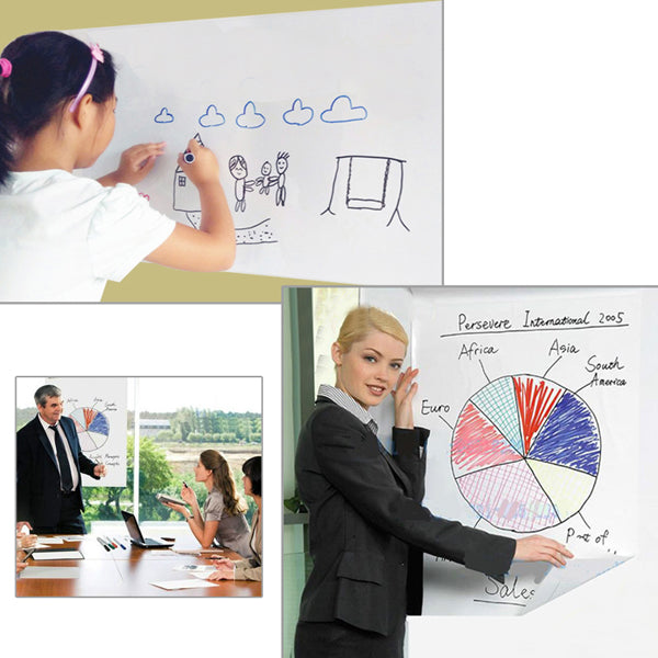 Self Adhesive Whiteboard Roll Wwith White Board Marker- 45cm x 2m