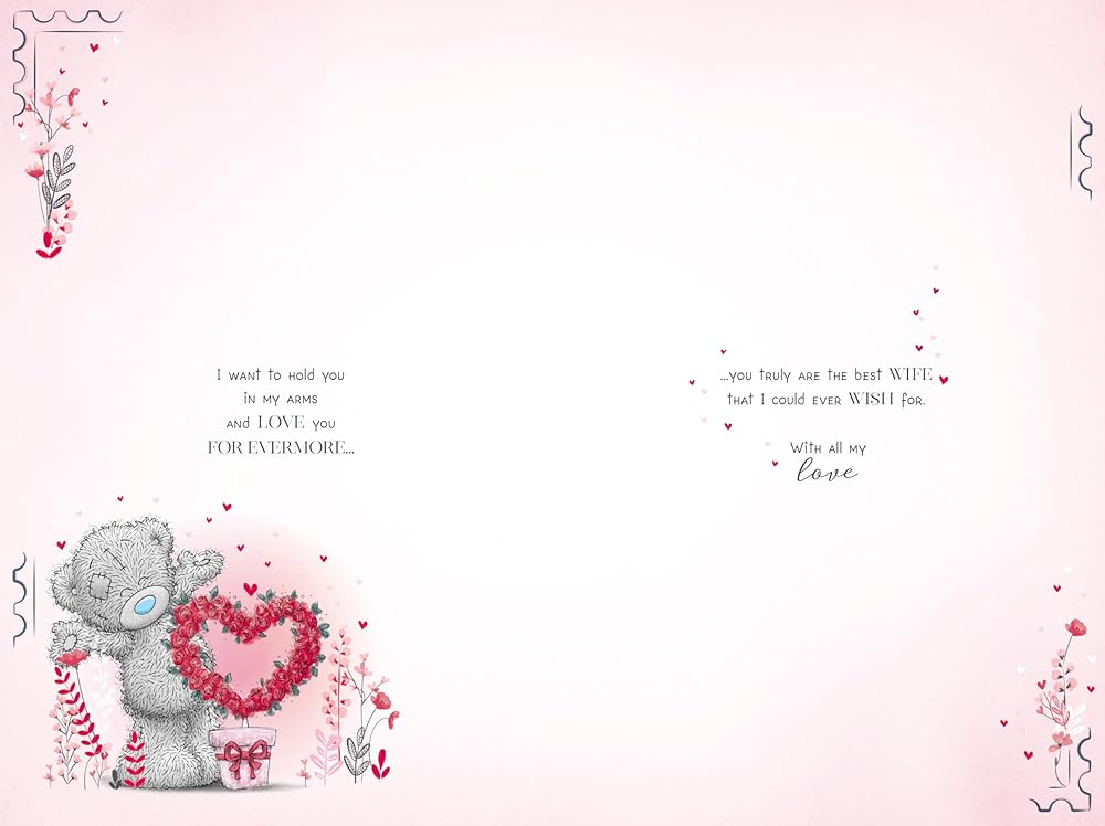 Bear With Heart Shaped Plant Wife Valentine's Day Card