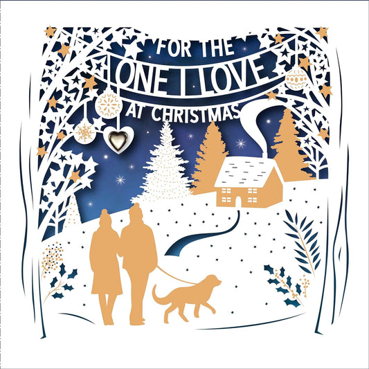 The One I Love 3D Cut Out Foiled Embellished Christmas Card